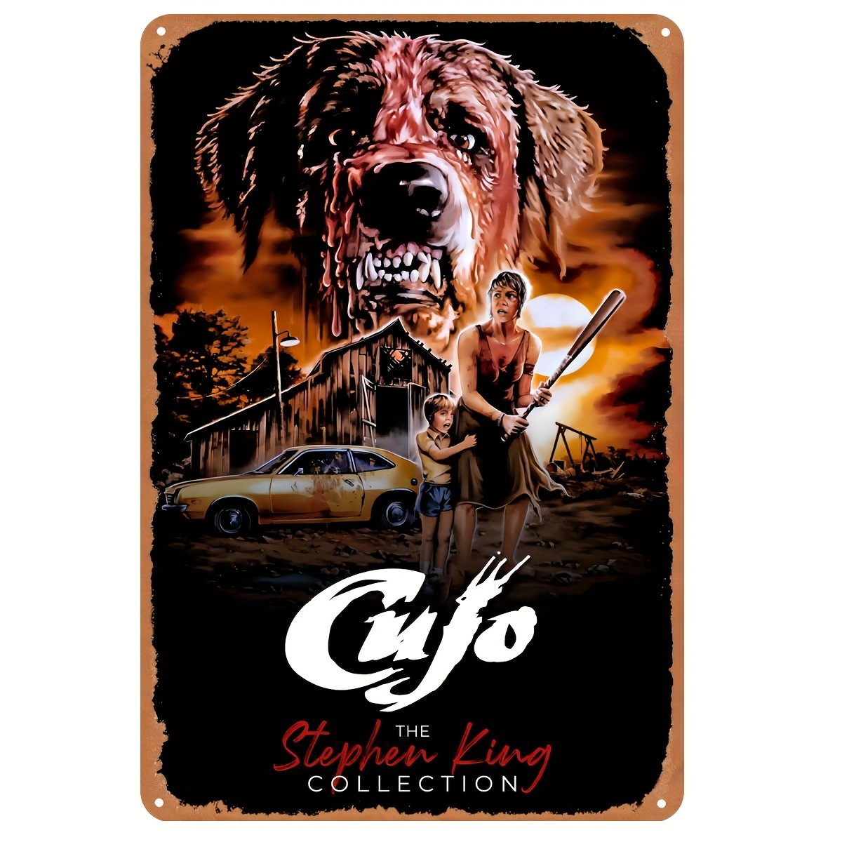 Vintage Collectible Posters - Cujo (1983) Vintage Metal Tin Sign