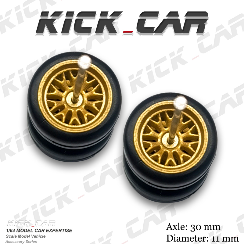 Vintage Collectible Toy Cars - 1/64 Model Car Wheels with Rubber
