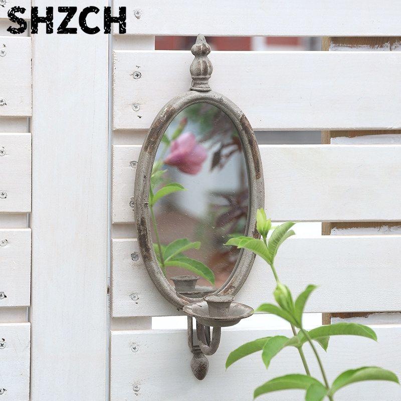 Vintage Collectible Glass - Vintage Candlestick Candle Wall Decoration Mirror