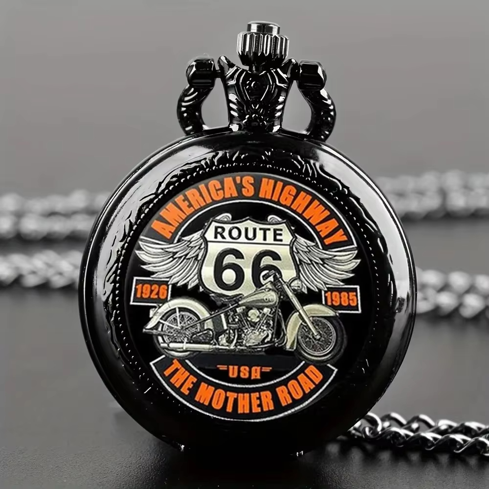 Black Retro Route 66 Motorcycl - Vintage Collectible Glass ulasan dan harga