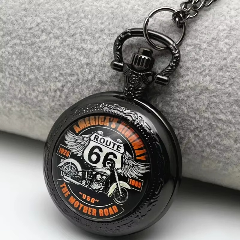 Black Retro Route 66 Motorcycl - Vintage Collectible Glass ulasan dan harga