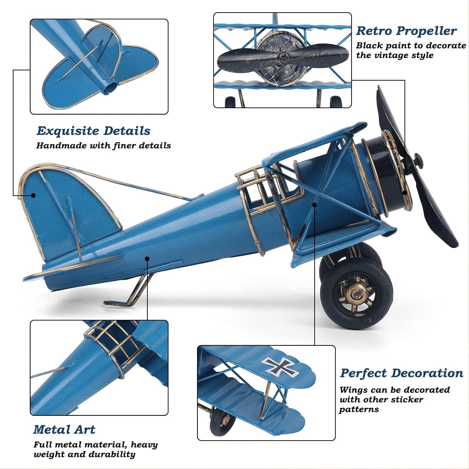 Vintage Metal Airplane Model R - Vintage Collectible Christmas Ornaments ulasan dan harga