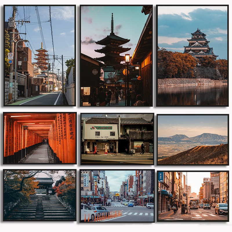 Vintage Japanese Landmark Coll - Vintage Collectible Posters ulasan dan harga