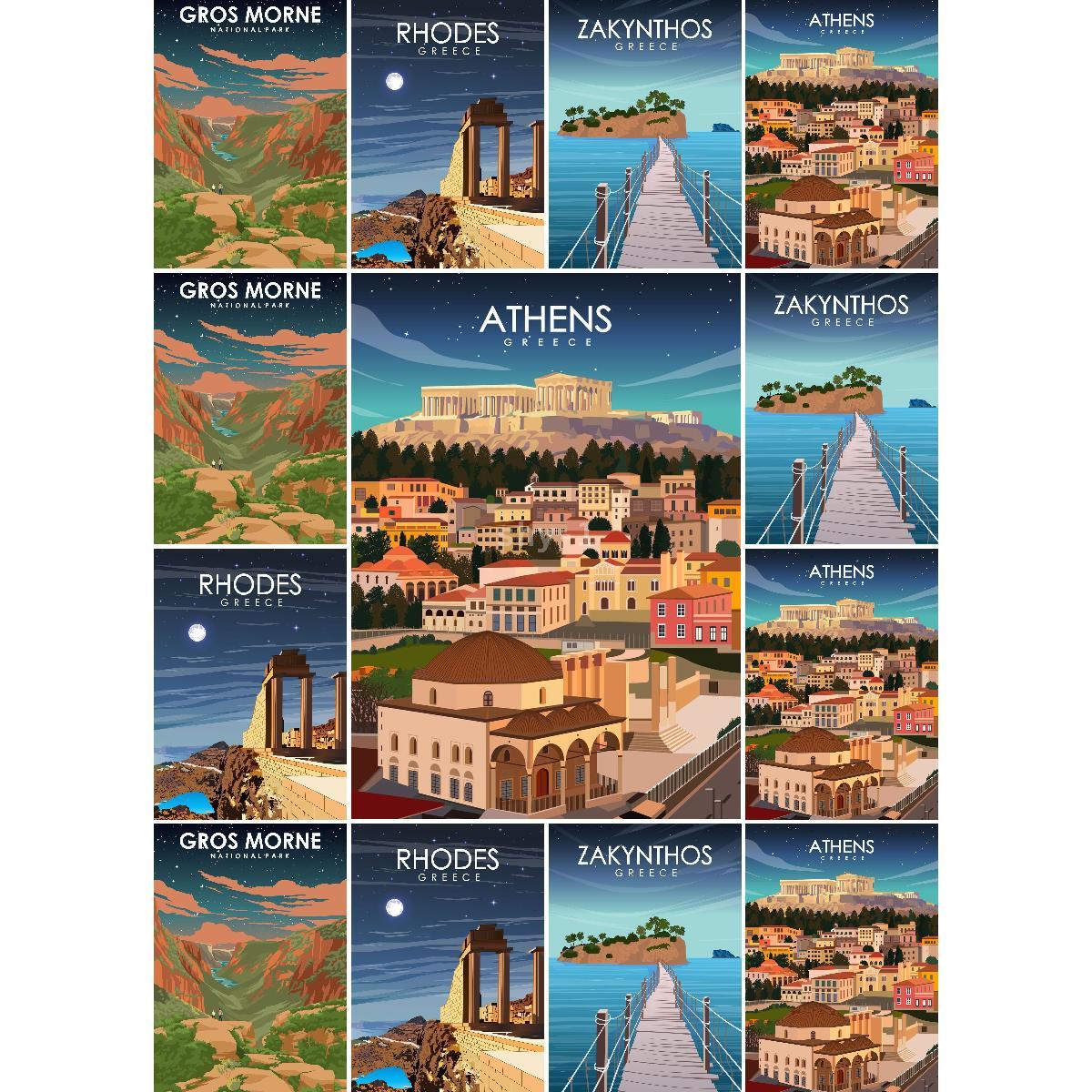 Vintage Athens Greece Travel P - Vintage Collectible Posters ulasan dan harga