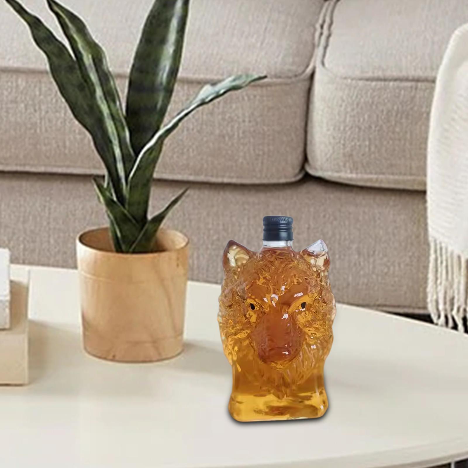 Whiskey Bottle Wolf Shape Wine - Vintage Collectible Glass ulasan dan harga
