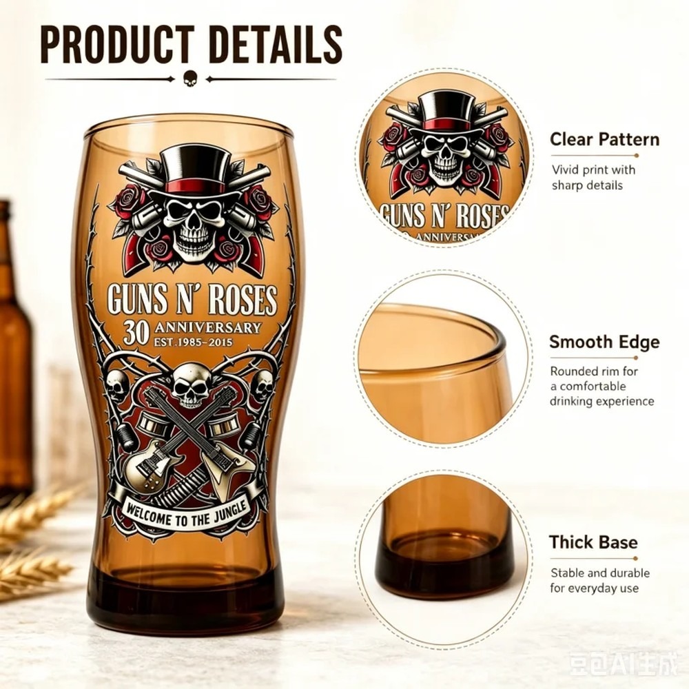 Guns N' Roses Memorial Beer Mu - Vintage Collectible Glass ulasan dan harga