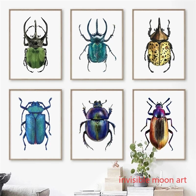 Vintage Insect Art Colorful Be - Vintage Collectible Posters ulasan dan harga