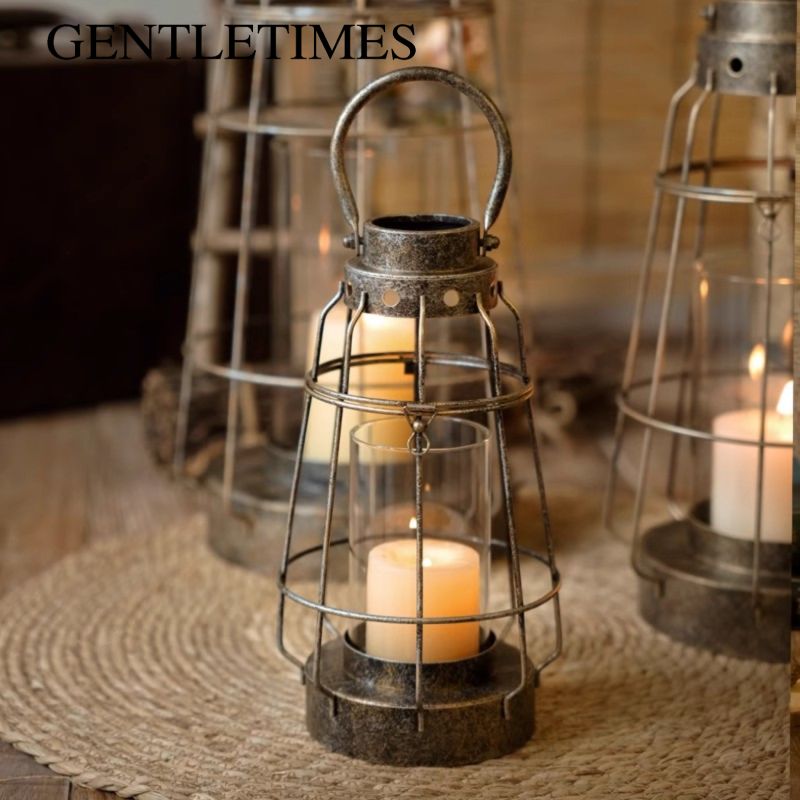 European Iron & Glass Candle H - Vintage Collectible Glass ulasan dan harga