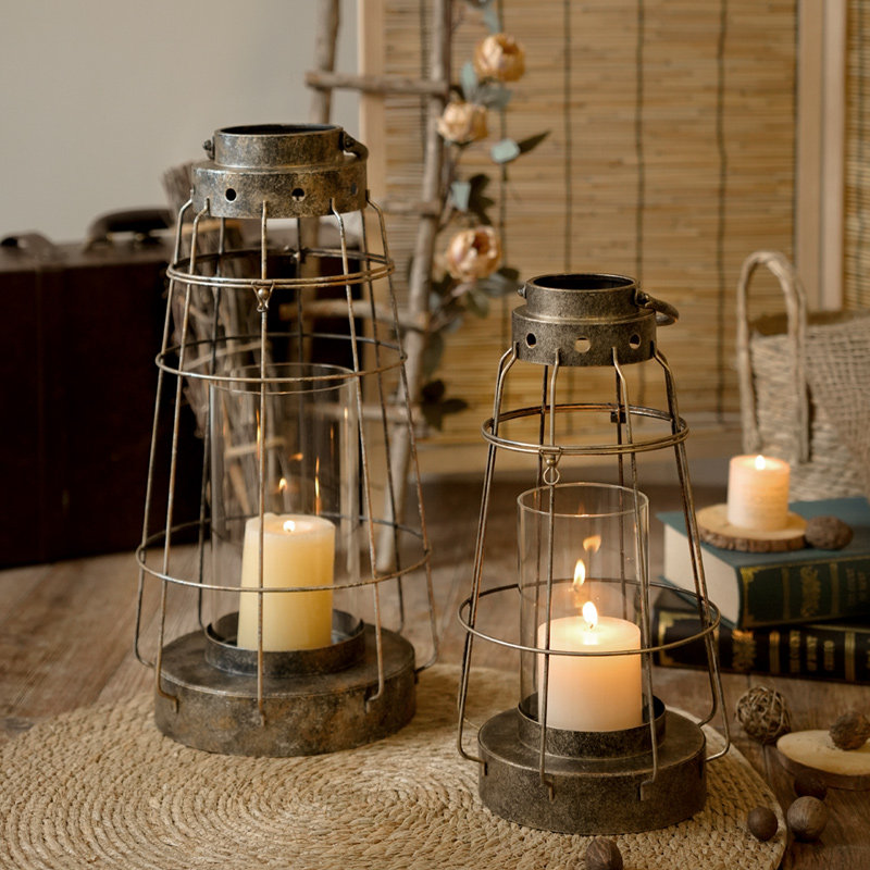 European Iron & Glass Candle H - Vintage Collectible Glass ulasan dan harga