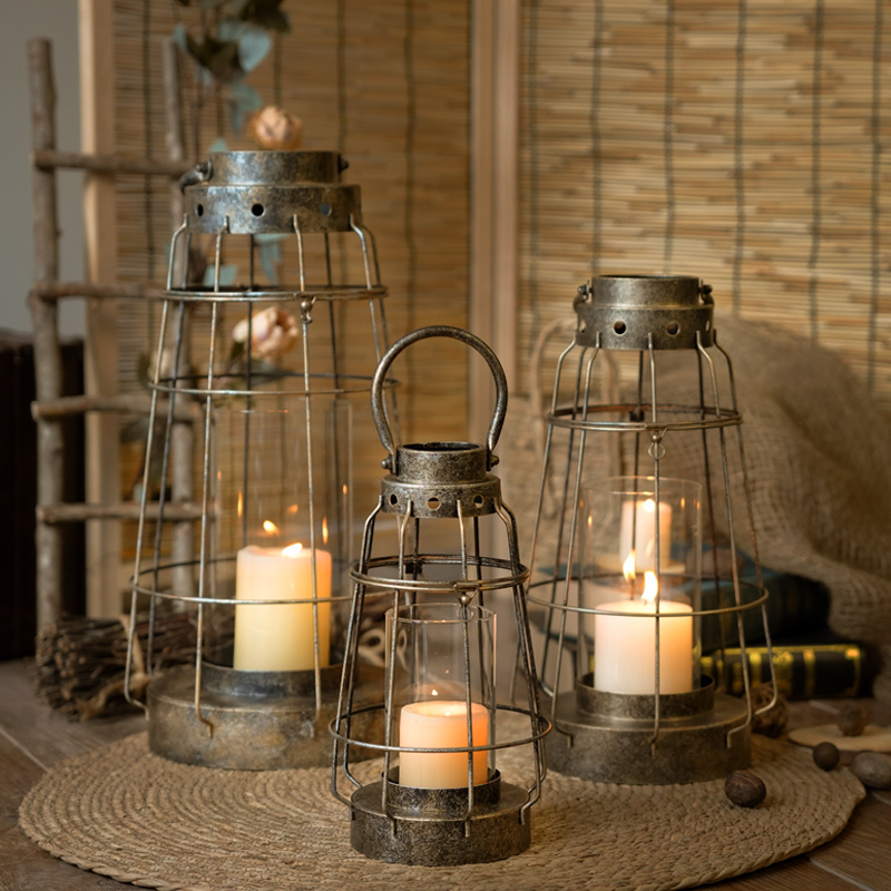 European Iron & Glass Candle H - Vintage Collectible Glass ulasan dan harga
