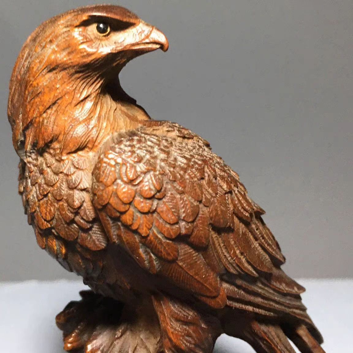 Solid Boxwood Carving Hawk Orn - Vintage Collectible Christmas Ornaments ulasan dan harga