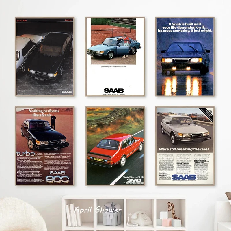 Classic Vintage Saab 900 Turbo - Vintage Collectible Posters ulasan dan harga