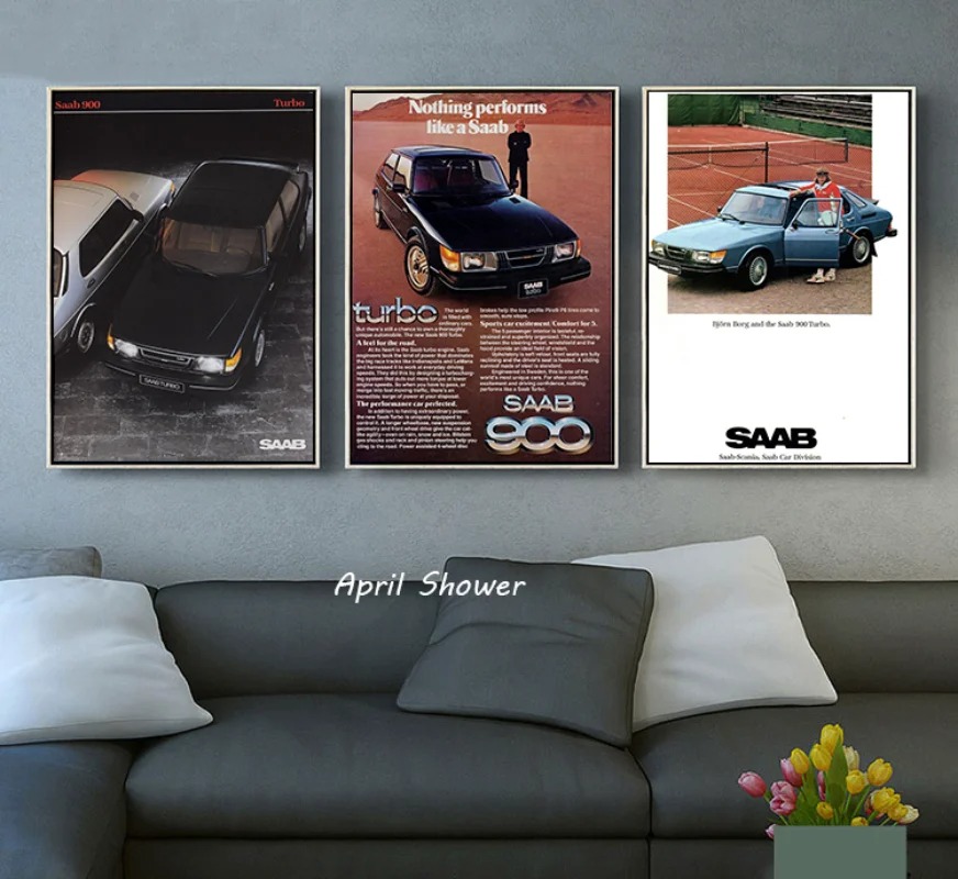 Classic Vintage Saab 900 Turbo - Vintage Collectible Posters ulasan dan harga
