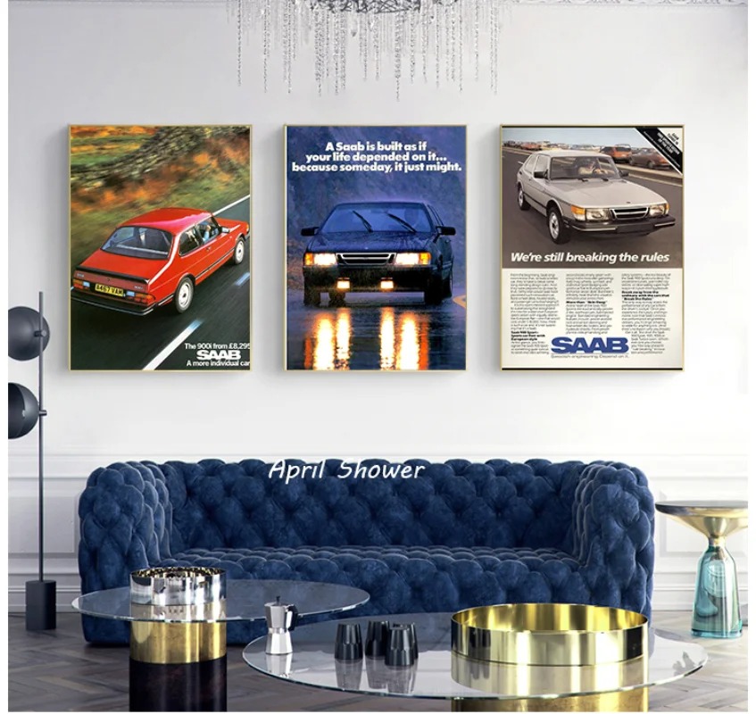 Classic Vintage Saab 900 Turbo - Vintage Collectible Posters ulasan dan harga