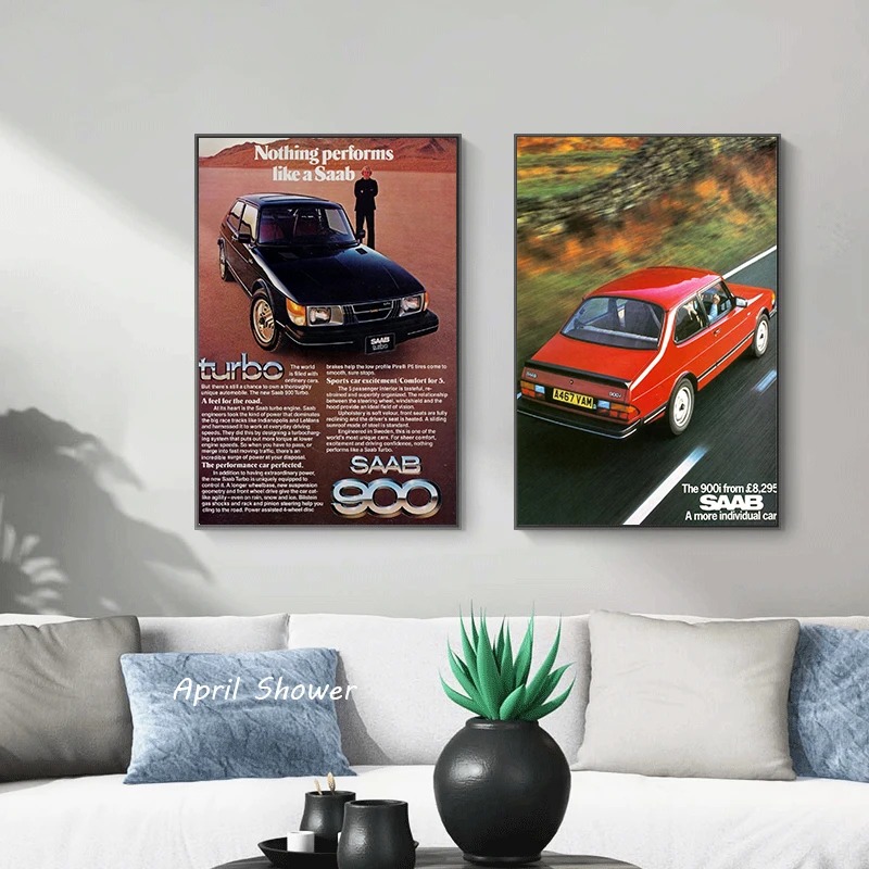 Classic Vintage Saab 900 Turbo - Vintage Collectible Posters ulasan dan harga