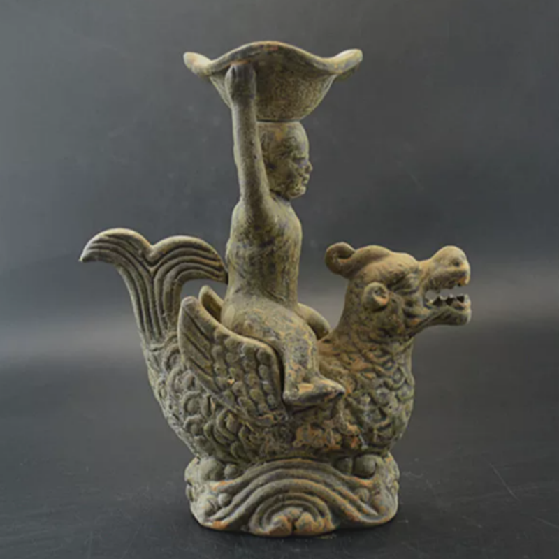 Vintage Yue Kiln Qilin Oil Lam - Collectible Vintage Lamps ulasan dan harga
